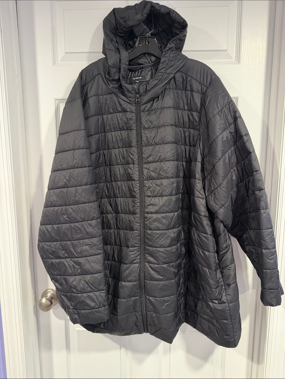 Torrid Black Puffer Hooded Jacket